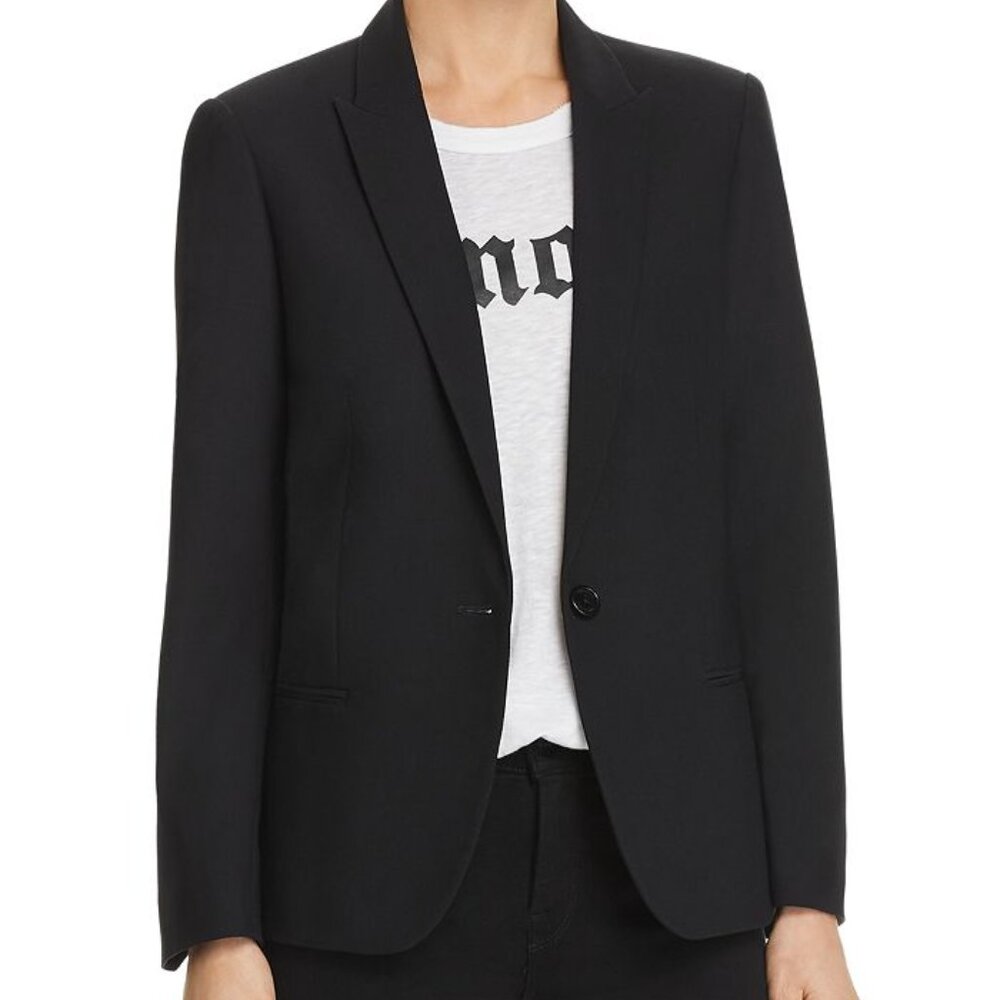 Dark Navy Zadig & Voltaire x AQUA "Love" Embellished Blazer